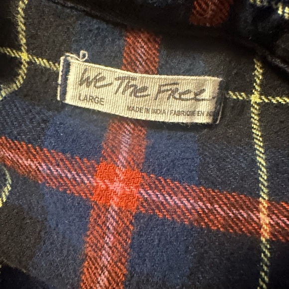 Free People We the Free Happy Hour Oversized Plaid Button Up Shirt L - Picture 4 of 4